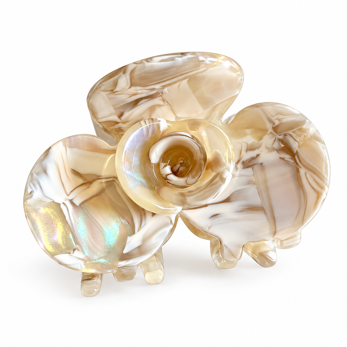 Milk Coffee Camellia Acetate Hair Claw Clip