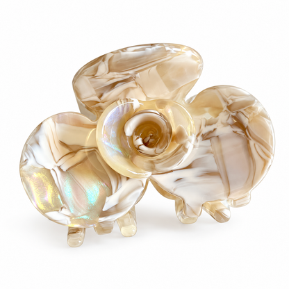 Milk Coffee Camellia Acetate Hair Claw Clip