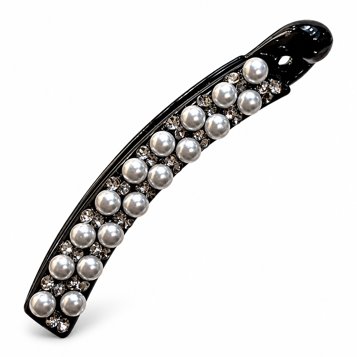 Silver-Gray Pearl Banana Hair Clip
