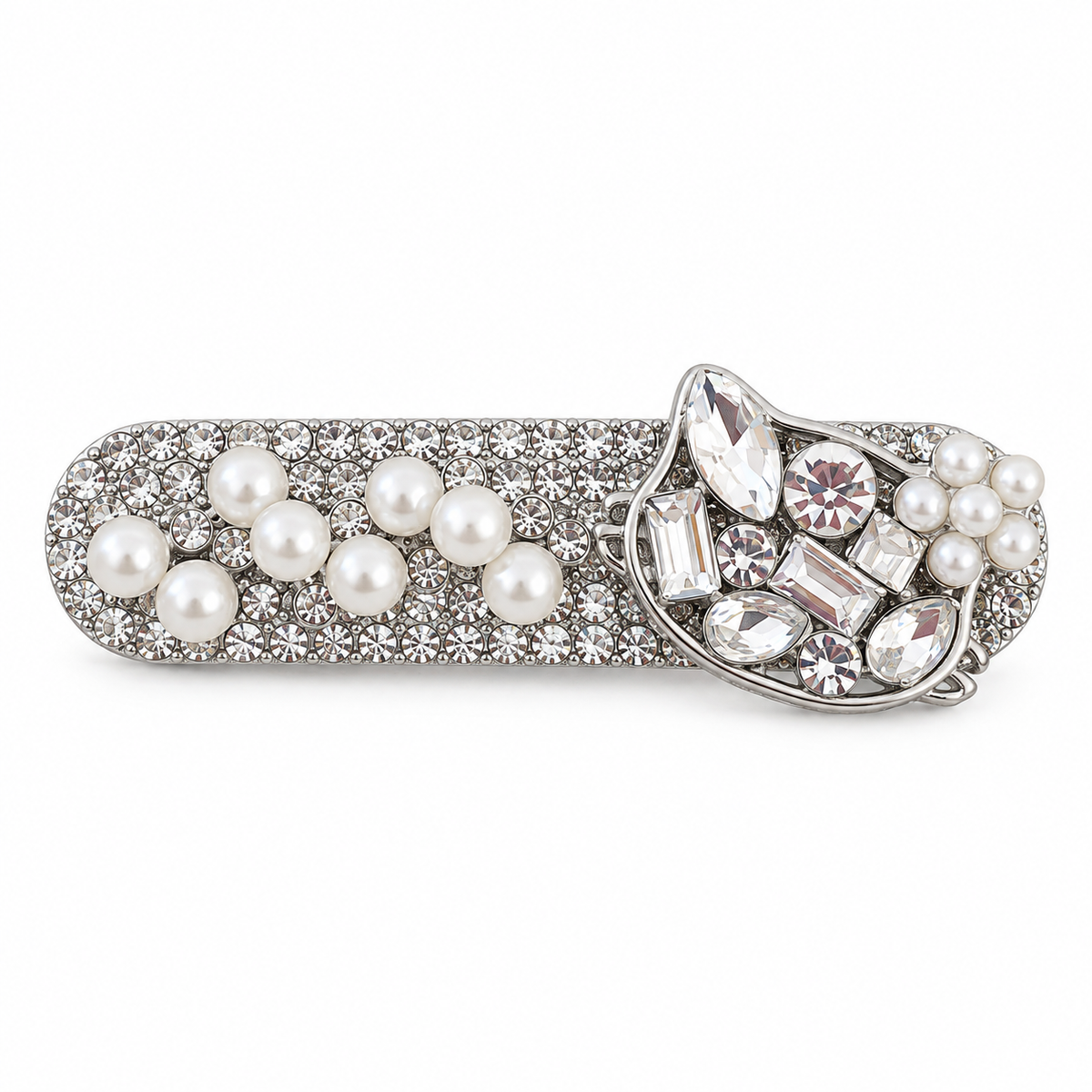 Pearl and Crystal Embellished Side Hair Clip