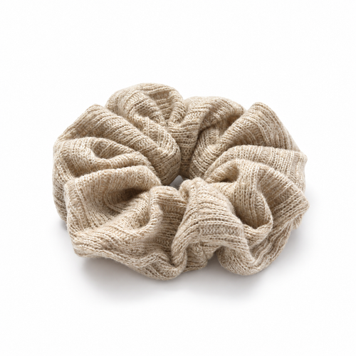 Light Beige Knitted Scrunchie