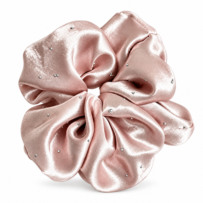 Pink Pleated Oversized Scrunchie