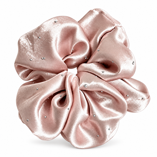 Pink Pleated Oversized Scrunchie