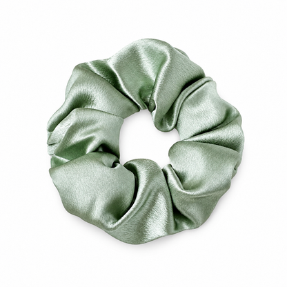 Apple Green Satin Scrunchie