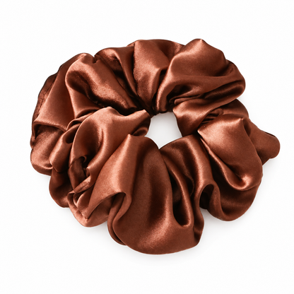 Red-Brown Satin Scrunchie