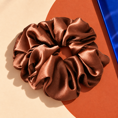 Red-Brown Satin Scrunchie